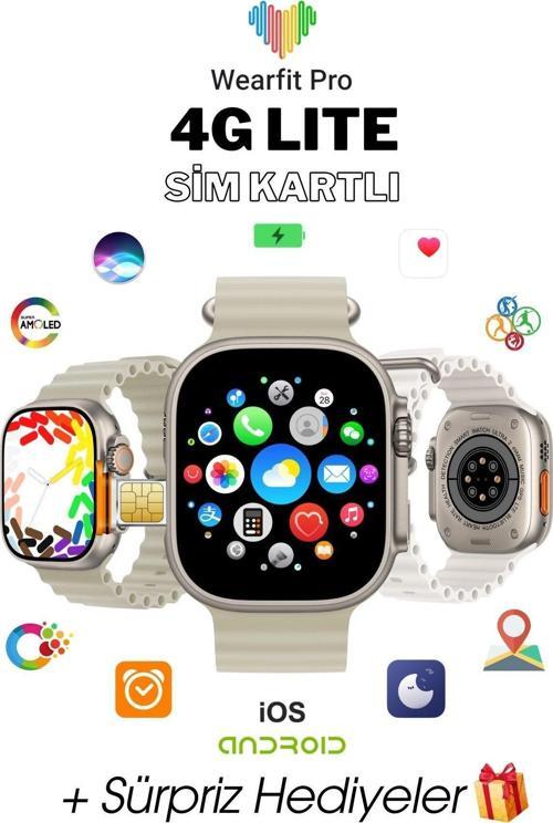 4G Lite Sim Kartlı Kameralı Btk Kayıt Distribitör Garanti Akıllı Kol Saati Amoled Gri