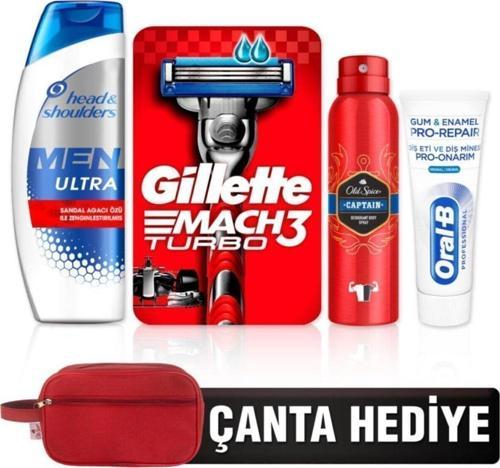 Gilette Mach 3 Kırmızı Set
