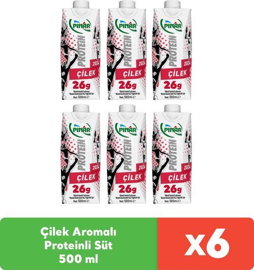 Çilekli Protein Süt 500 ml x 6 adet