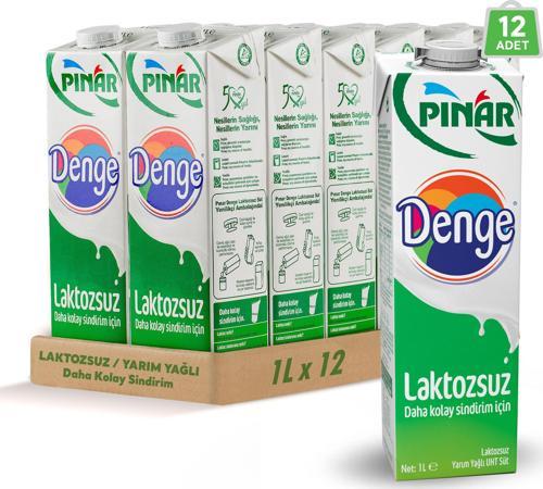 Denge Laktozsuz Süt 1 L x 12 Adet