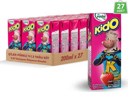 Kido Çilekli Süt 180 ml x 27 Adet