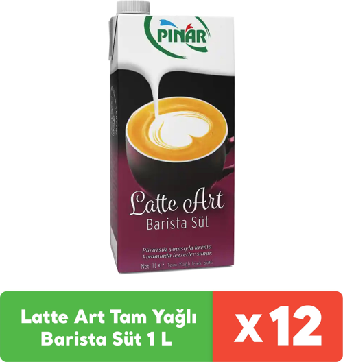 Latte Art Tam Yağlı Barista Süt 1 L x 12 adet