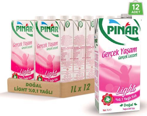 Light Yağsız Süt 1 L x 12 Adet