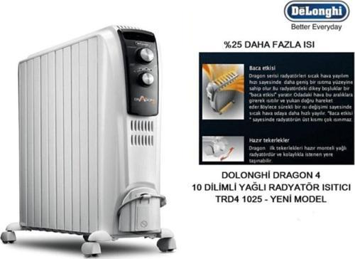 Trd4 1025 1500 - 2500 W 10 Dilim Yağlı Radyatör Beyaz