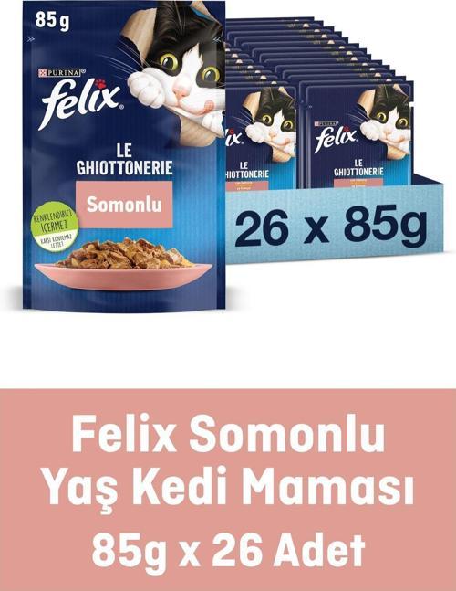 Somonlu Yaş Kedi Maması 26 Adet X 85 Gr.