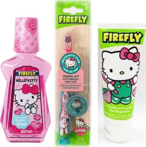 Hello Kitty Ağız Çalkalama Suyu 237 Ml/Rocs Diş Macunu/Kapaklı Diş Fırçası/Hello Kitty Bakım Seti