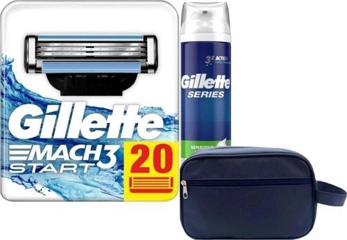 Mach3 Start 20 Adet Yedek Tıraş Bıçağı + 250 Ml Köpük + Seyahat Çantası Hediyeli