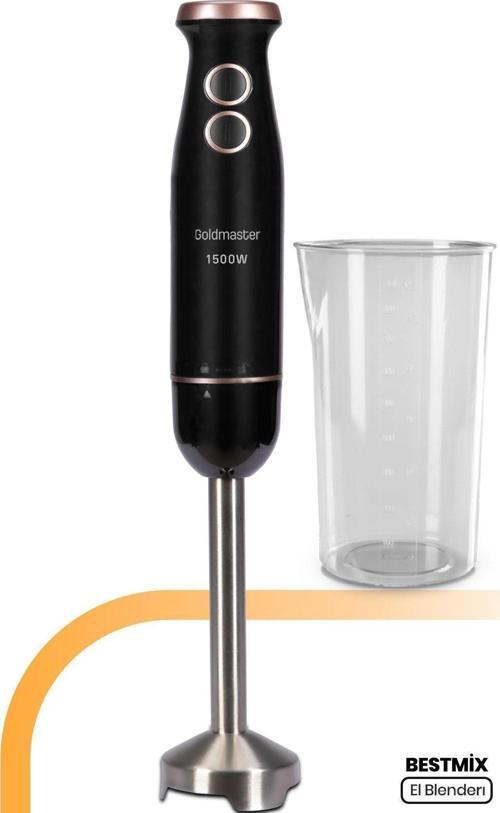 Bestmix Hazneli 1500w 4 Bıçaklı Paslanmaz Çubuk El Blender Seti Gm-7272