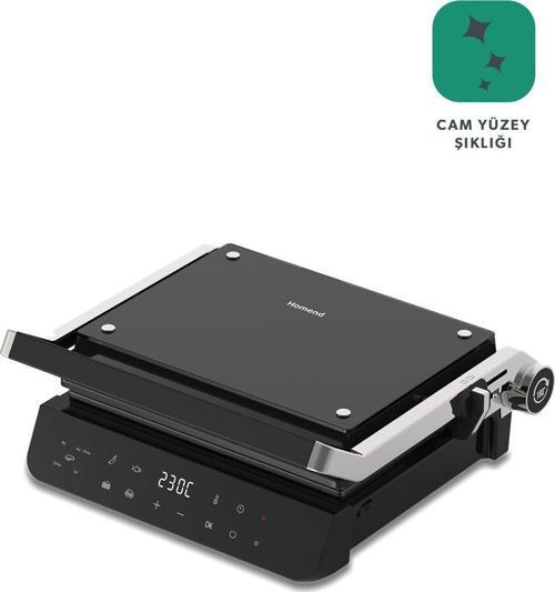 Grilliant 1343h Cam Yüzeyli, 5 Hazır Programlı, Döküm Plakalı, Led Ekranlı Konuşan Tost Makinesi