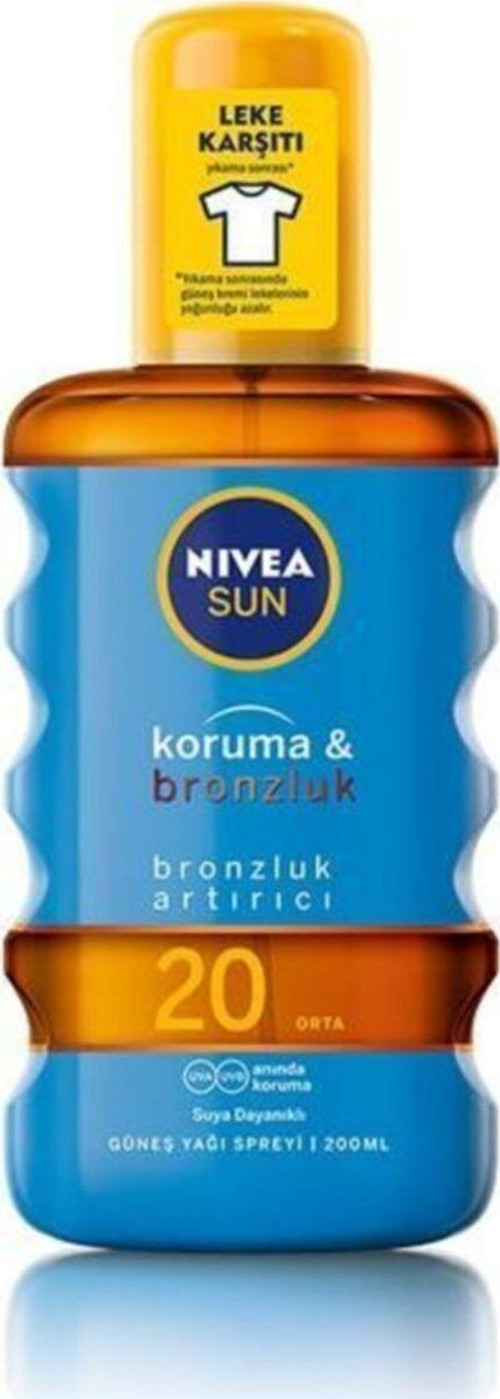 Sun SPF20 Koruma & Bronzluk Güneş Yağı Sprey 200 ml