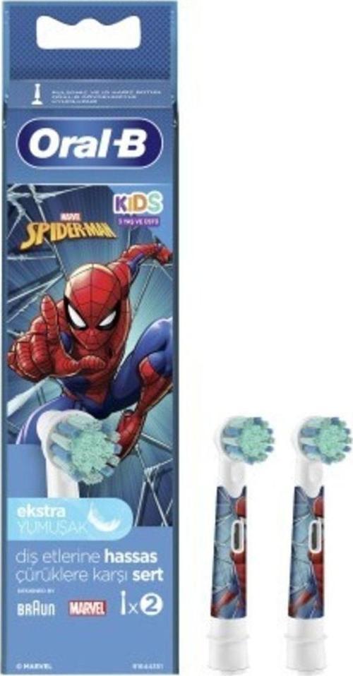 Spiderman Çocuklar Için 2'li Diş Fırçası Yedek Başlığı Eb10
