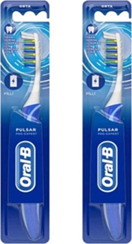 Oral B Pulsar Pilli Titreşimli Diş Fırçası Pro Expert Medium Orta 2 Adet