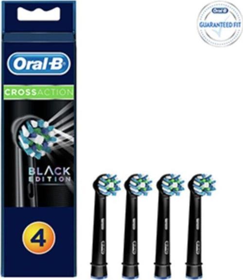 Oral B Şarjlı Diş Fırçası Yedek Başlığı Cross Action Siyah 4'lü Black