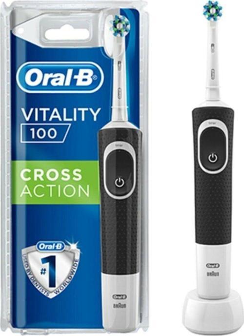 Oral B Şarjlı Vitality Cross Action Black D100 Elektrikli Diş Fırçası Siyah Tatlı Gülüşler