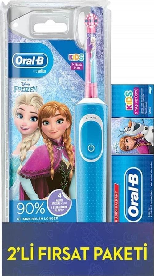 Oral B Şarjlı Vitality D100 Cocuk Frozen + Çocuk Diş Macunu 75 Ml