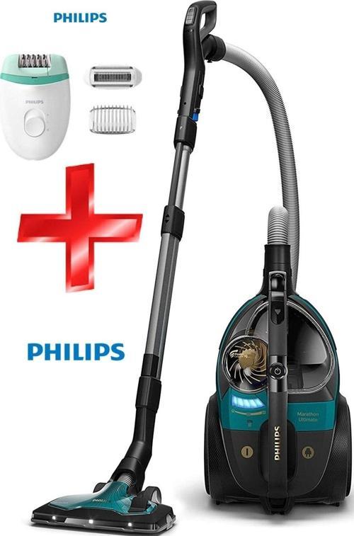 Marathon Ultimate ,koldan Kumandalı Led Başlıklı Toz Torbasız Süpürge + Epilasyon Cihazı