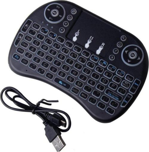 2385 Kablosuz Renkli Işıklı Mini Touchpad Q Klavye