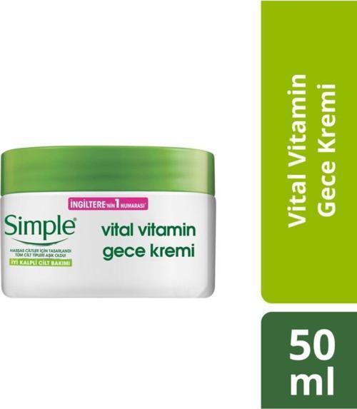 Vital Vitamin Hassas Ciltlere Uygun Gece Cilt Bakım Kremi 50 Ml