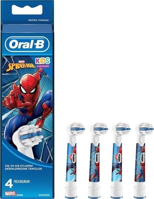 Çocuklar İçin Diş Fırçası Yedek Başlığı Spiderman 4 adet Yeni Model 210035