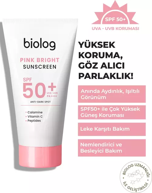 Pink Bright Yüksek Korumalı Pembe Güneş Kremi 50 ml.