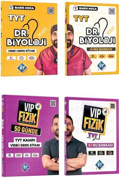2025 TYT Dr. Biyoloji Video Ders Kitabı, Biyoloji Soru Bankası, TYT Fizik Video Ders Kitabı, Fizik TYT Soru Bankası KR