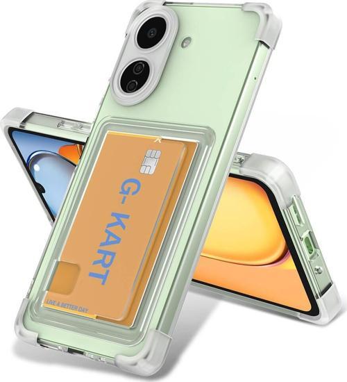 Xiaomi Redmi 13C Kılıf Airbag Tasarımlı Şeffaf Kartlıklı Zore G-Kart Kapak