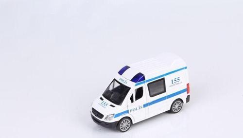 Sesli Işıklı Çek Bırak Metal Polis 1:32  Araba
