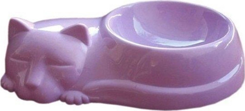 Kedi Figürlü Kedi Mama Ve Su Kabı Pembe 250 ml