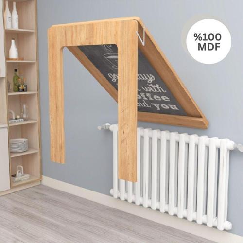 Petek Üstü Oval Köşeli 60X90 Cm Mdf Oval Köşeli Çerçeveli Masa Duvara Monte Kırma Katlanır Masa