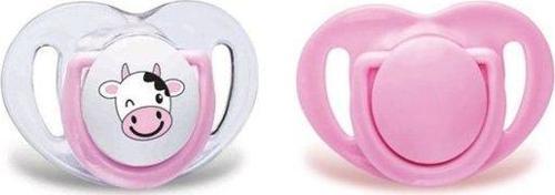 2'li Ortodontik Emzik İnek & Pembe / 0 Ay+