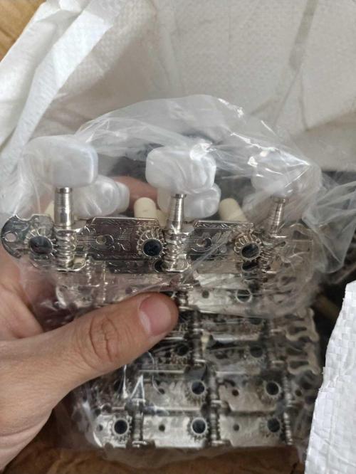 3+3 Sedefli Model Nikel Klasik Gitar Burgu Seti