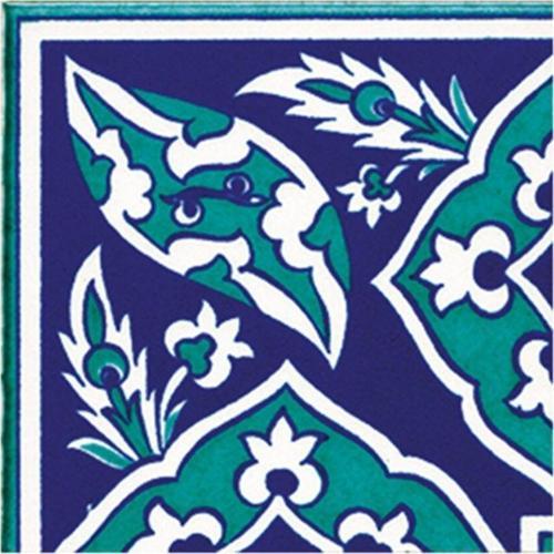 10X10 Cm Ksk 9 Iznik Rumi Desenli Çini Bordür Köşesi