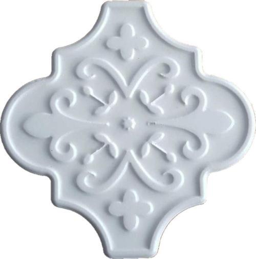 12X12 Ottoman Çiçekli Arabesk Beyaz Çini