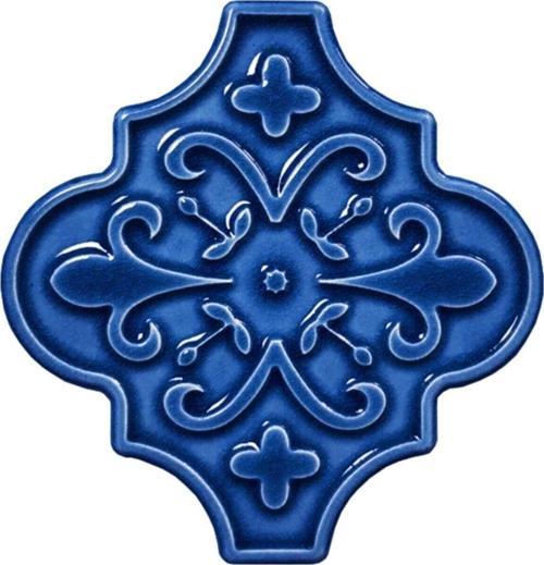 12X12 Ottoman Çiçekli Arabesk Kobalt Çini 5 Li 1
