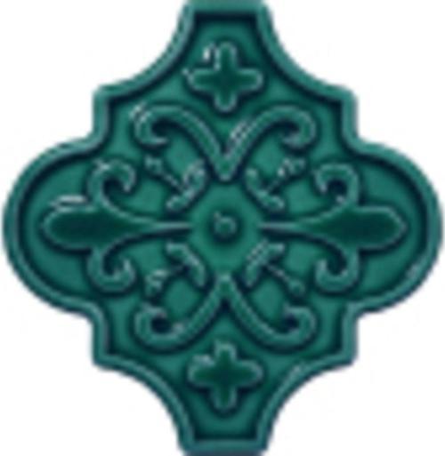 12X12 Ottoman Çiçekli Arabesk Yeşil Çini