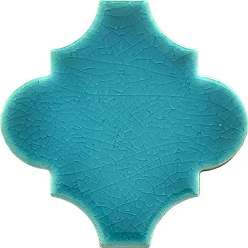 12X12 Ottoman Düz Arabesk Turkuaz Çini Seramik