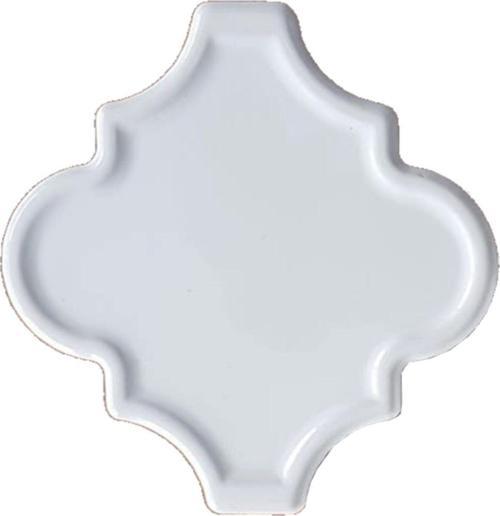 12X12 Ottoman Rölyefli Arabesk Beyaz Çini
