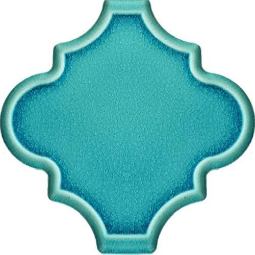 12X12 Ottoman Rölyefli Arabesk Turkuaz Çini