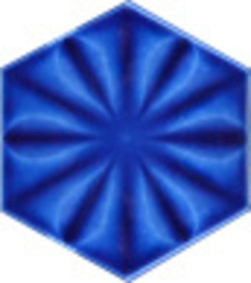 15X17 Cm Çiçekli Kobalt Altıgen Seramik