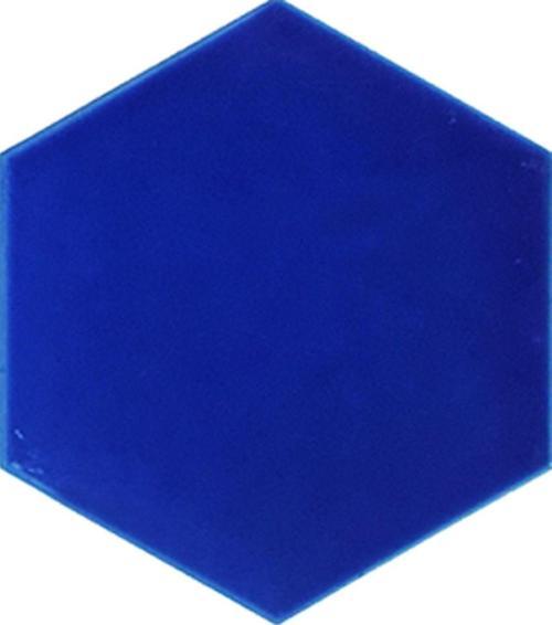 15X17 Cm Düz Kobalt Altıgen Seramik