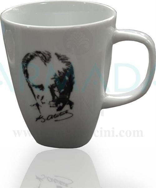 Prt 93 Atatürk Silüeti Temalı Desenli Porselen Kupa