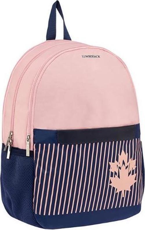 LMCAN24001 Pembe Siyah Şeritli Kadın Sırt Çantası