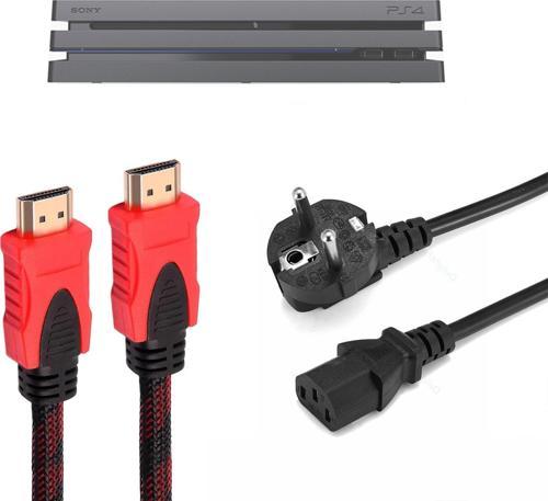 PS4 Pro Güç Kablosu ve Örgülü Hdmi Kablo Set Playstation 4 Aksesuar