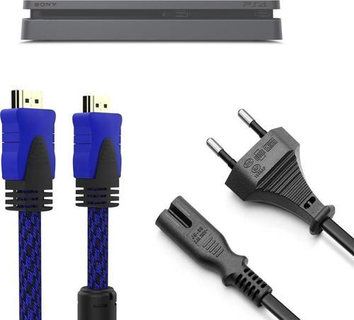 PS4 Slim Güç Kablosu Hdmi Örgülü Kablo Set Playstation 4 Aksesuar