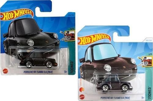 2 Araç Set - Porsche 911 Turbo 3.6 Siyah & Mor - Tooned (1/64)