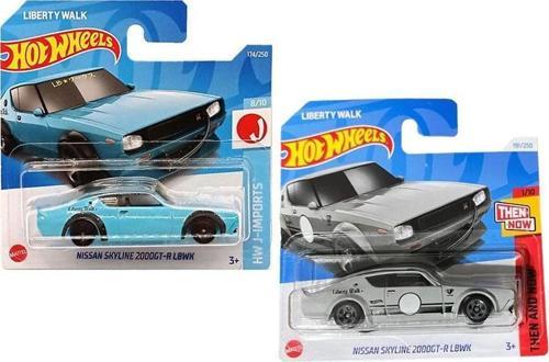 2 Araç Set Nissan Skyline 2000GT-R Lbwk (1/64) Mavi & Gri