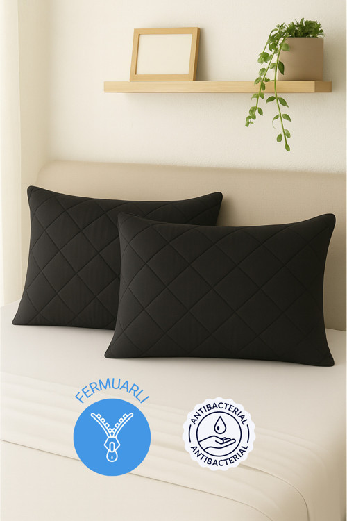 Kapitone Yastık Koruyucu Alez 2 Adet 50*70