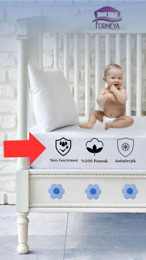 %100 Pamuk Sıvı Geçirmez Bebek ve Çocuk Alezi, Park Yatak ve Beşik Yatağa Uygun Alez