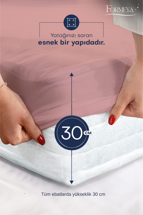 Pamukkale Pudra Alez Mikro Fitted Su Sıvı Geçirmez Yatak Koruyucu Alez (16 Farklı Ebat)