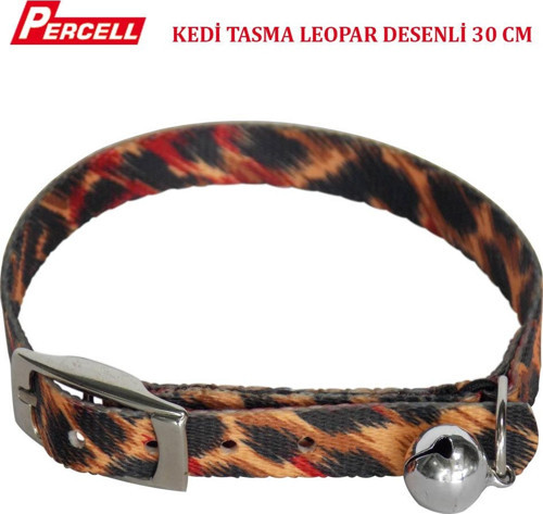 Kedi Tasma Leopar Desenli 30 Cm